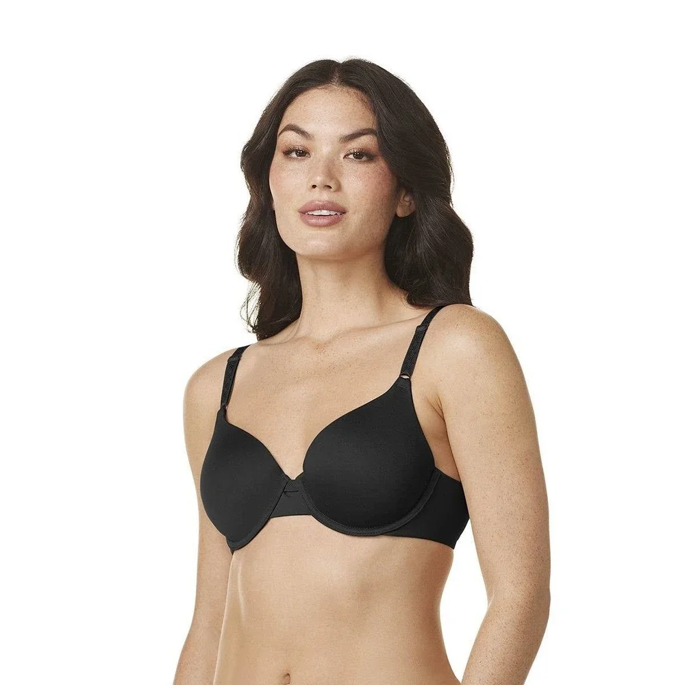 Warners Full-Coverage Bra Cloud 9‎ Backsmoother Black Underwire Size 34D